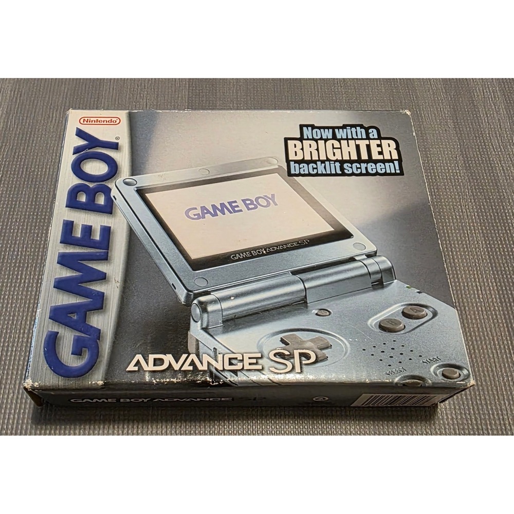 Nintendo Game Boy Advance SP AGS-101 Backlit Pearl Blue Handheld w/ Box